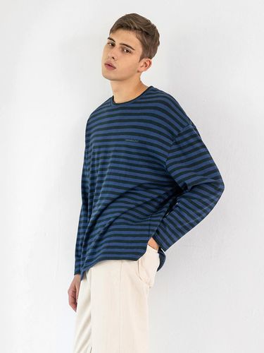 Men Stripe T-Shirt Blue - PANDORAFIT - Modalova