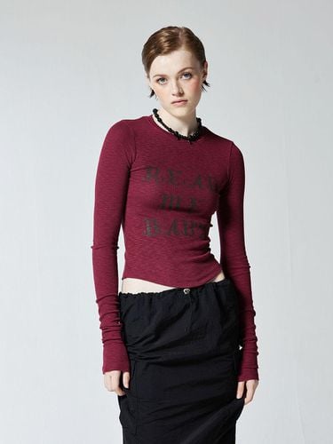 BABY SLIM RIBBED T-SHIRT - WINE - DEARSTALKER - Modalova