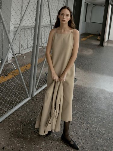 HAIM LONG SLEEVELESS DRESS_BEIGE - octette - Modalova