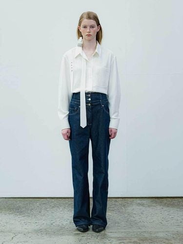 High-waist denim pants Indigo OE3AL20235 - YUTHENTIC - Modalova