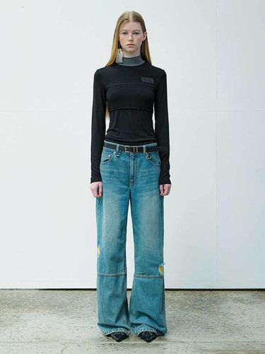 Vintage Wide Denim Pants AJ4AL65322 - YUTHENTIC - Modalova