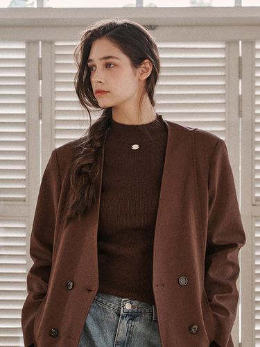 Coin half-neck pullover-brown - ODER - Modalova