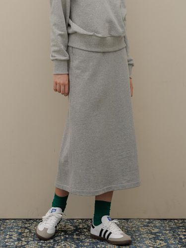 String banding cotton Long skirt_Gray - Charles de Rohan - Modalova