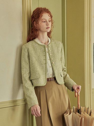 PM_Green tea round neck cropped jacket - Proud Mary - Modalova