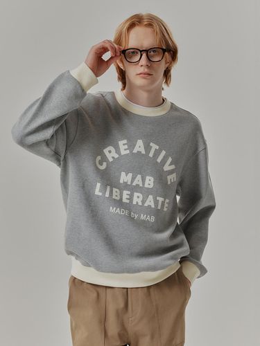 Color Lettering Overfit Sweatshirt - MIND BRIDGE MEN - Modalova