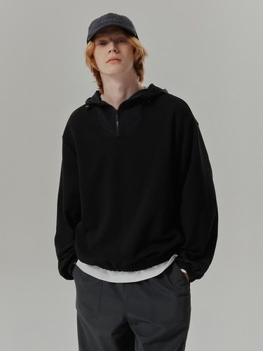 Woven Mix Oversized Fit Hoodie T-shirt - MIND BRIDGE MEN - Modalova