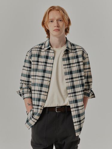 Checkered semi-overfit shirt - MIND BRIDGE MEN - Modalova