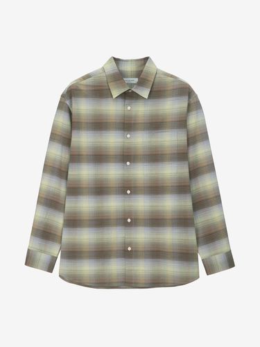 Gradation Checkered Over Fit Shirt - MIND BRIDGE MEN - Modalova