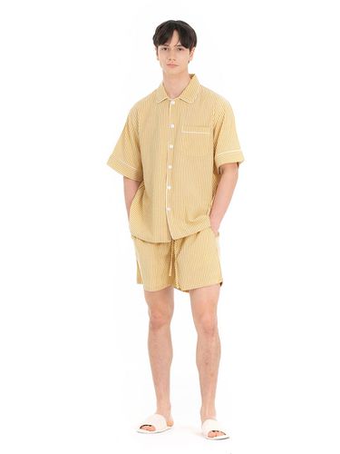 Sand Stripe Men's Short Sleeve SET - FOVERE - Modalova