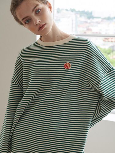 Wappen Stripe T-shirt_green - GANISONG - Modalova