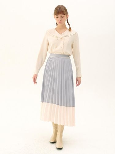 Pleats Layered Long Skirt_light purple - GANISONG - Modalova