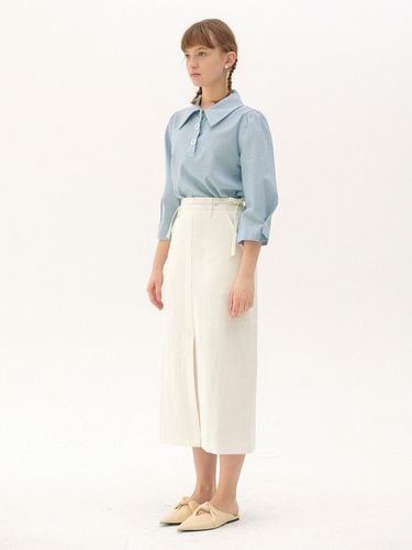 Jasmine Linen H-line Skirt - GANISONG - Modalova