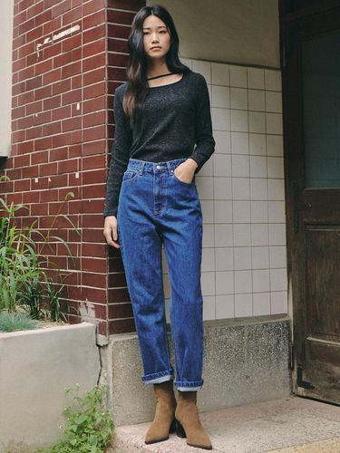 Straight Fit Denim Pants_blue - GANISONG - Modalova