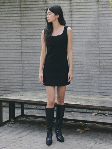 Tweed Sleeveless Dress_black - GANISONG - Modalova