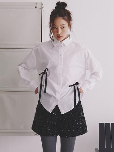 Bow Loose fit Shirt_white - GANISONG - Modalova