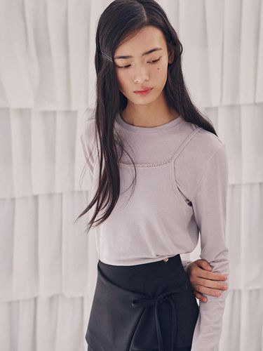 Pauline Bustier Layered T-shirt_gray - GANISONG - Modalova