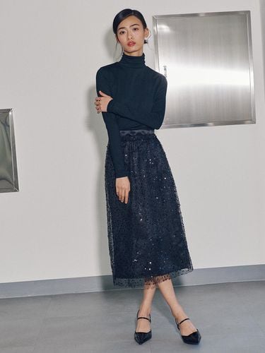 Twilight Beaded H-line Skirt_black - GANISONG - Modalova