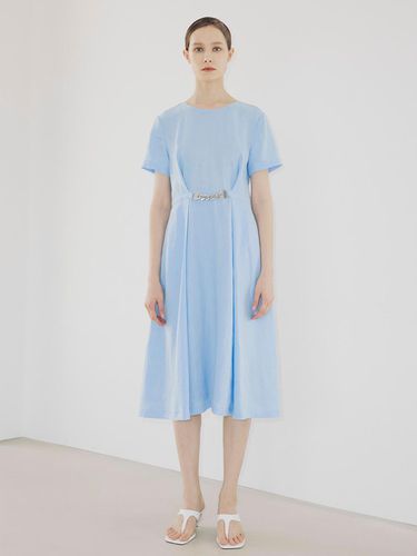 Buckle Linen Dress-Light Blue - Nouve - Modalova