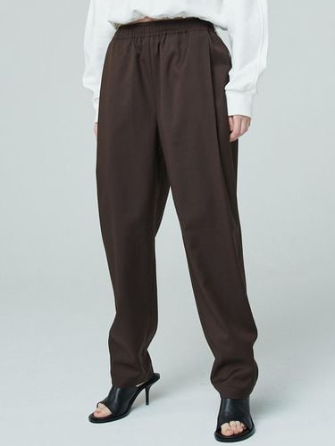 Banding Wool Trousers - Dark Brown - Nouve - Modalova