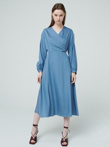 Wrap Flare Dress - Sky Blue - Nouve - Modalova