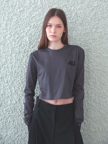 Belle Cropped T-Shirt Charcoal - Aupres - Modalova