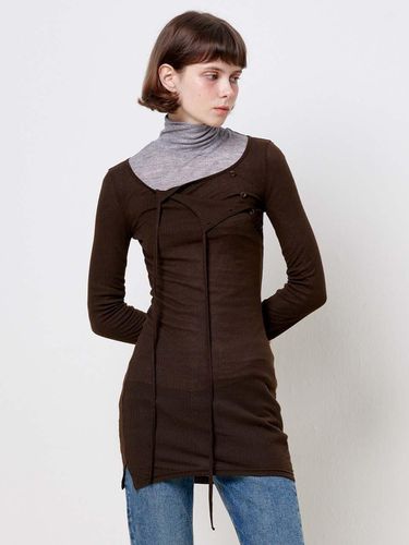 String Detail Layered dress Brown - PLAC - Modalova