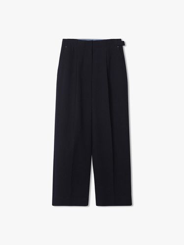 ONE TUCK WOOL PANTS NAVY - HAUS 072C - Modalova