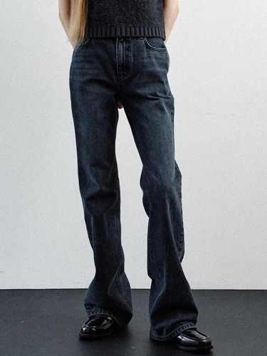 Washed boots cut denim pants (navy) - LE - Modalova