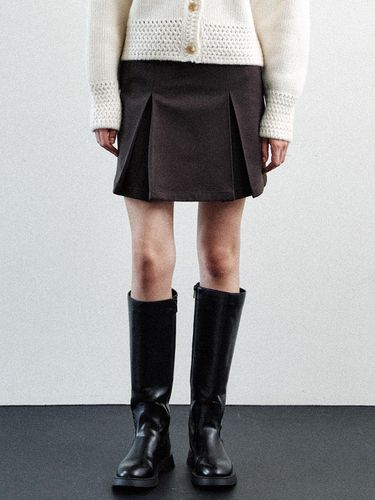 Wool pleat mini skirt (brown) - LE - Modalova