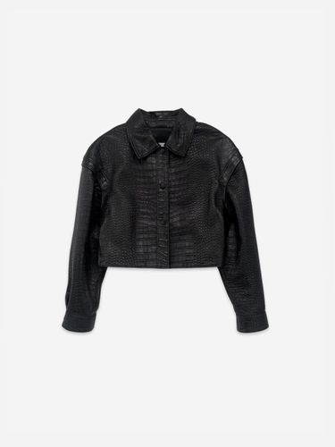 CROCO LEATHER JACKET - BLACK - LA KOSMO - Modalova