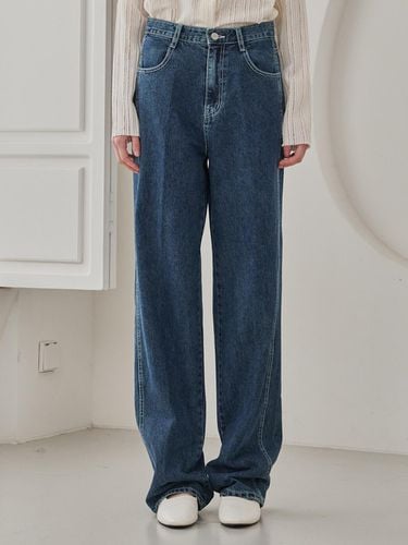 Straight Stitch Denim Pants - Navy - Nouve - Modalova