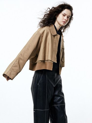 GENDERLESS DISTRESSED JACKET BEIGE - HAUS 072C - Modalova