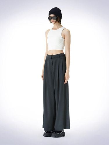 WAIST DETAIL WIDE WOOL PANTS - HAUS 072C - Modalova