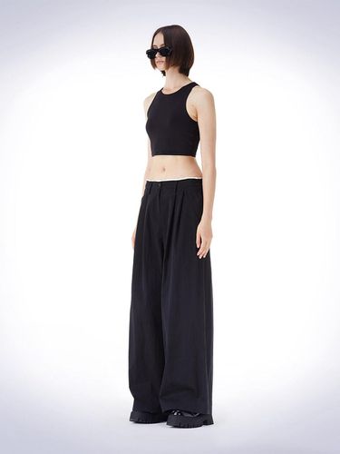 BELT LOOP POINT WIDE PANTS BLACK - HAUS 072C - Modalova