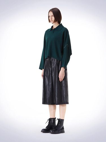 OVERFIT COLLAR CROP KNIT DARK GREEN - HAUS 072C - Modalova