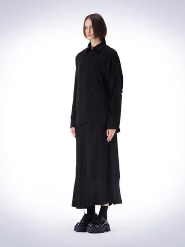 DOLMAN SLEEVE OVER FIT SHIRT BLACK - HAUS 072C - Modalova