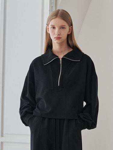 Collar Zip up T-Shirts - Black - Nouve - Modalova