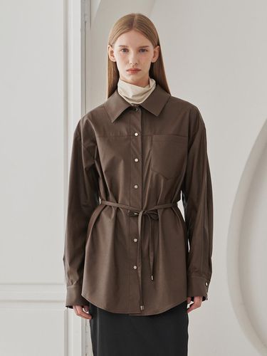 Belted Leather Shirts - Brown - Nouve - Modalova