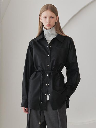 Belted Leather Shirts - Black - Nouve - Modalova