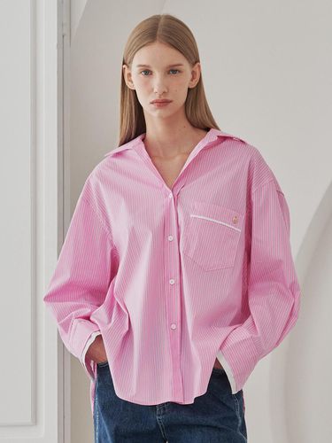 Stripe Pocket Shirts - Pink - Nouve - Modalova