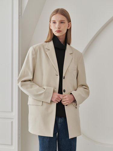 Wool Tailor Jacket -Beige - Nouve - Modalova