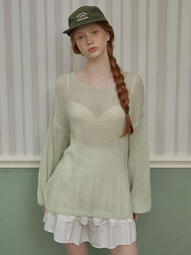 Muen color pop see-through over wool knitwear - TWEE - Modalova