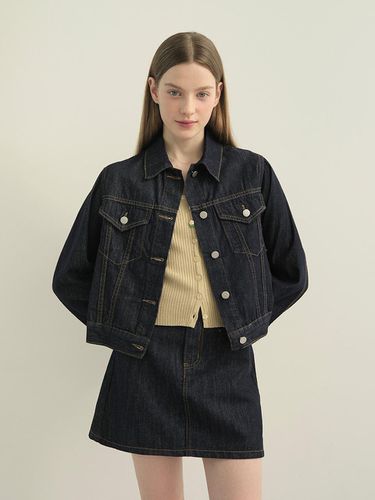 Track non-fade dark blue denim jacket - TWEE - Modalova