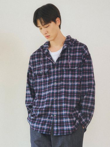 Relaxed Check Hoodie Shirt 2color - WEDNESDAY OASIS - Modalova