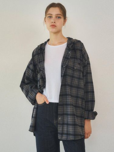 W/Relaxed Check Hoodie Shirt 2color - WEDNESDAY OASIS - Modalova