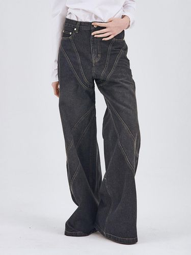 Extreme stitch point semi bootcut denim pants - SOMEPLACE - Modalova