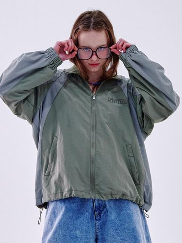 Oversized color block windbreaker jacket - SOMEPLACE - Modalova