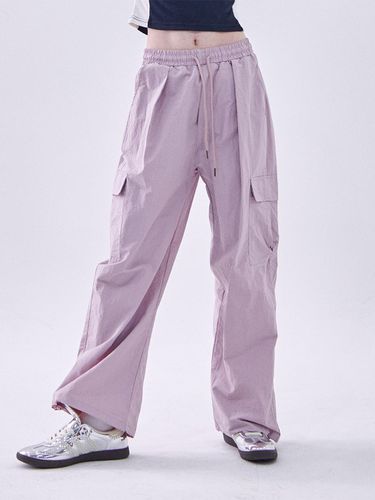 Nylon Two-Way String Cargo Banding Pants_Pink - SOMEPLACE - Modalova