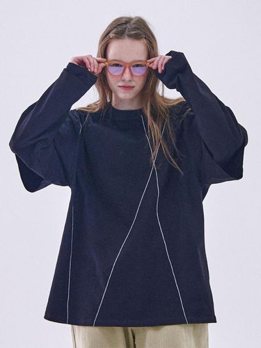 Chain stitch line overfit layered T-Shirt [] - SOMEPLACE - Modalova