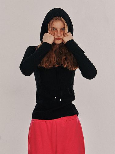 Basic Sleeve String Line Hooded Top T-Shirt [ - SOMEPLACE - Modalova